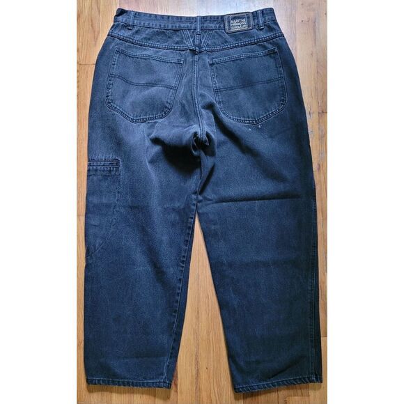 Vintage Marithe Francois Girbaud Mens Y2K Jeans  Black Wide Leg Baggy Hip Hop 38 - Picture 1 of 16